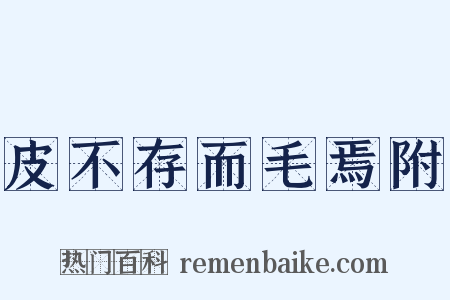 皮不存而毛焉附是什么意思的图片
